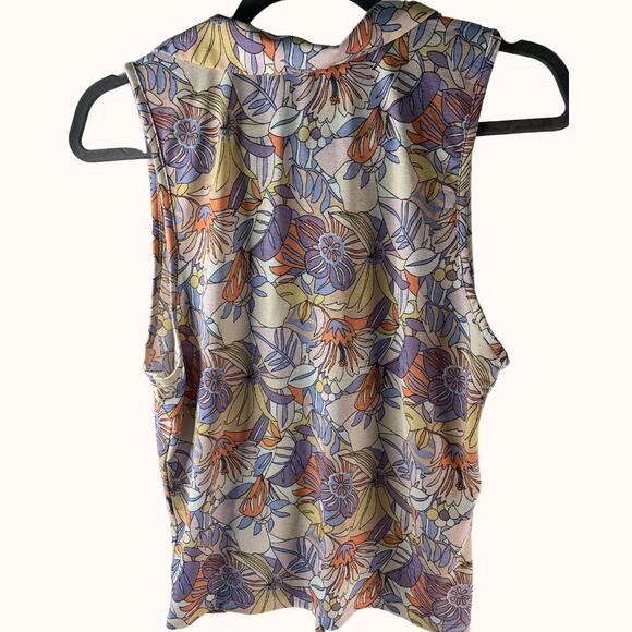 Sweet Rain Ruched Drawstring Floral Crop Top Size XL 70s Style - Picture 2 of 4